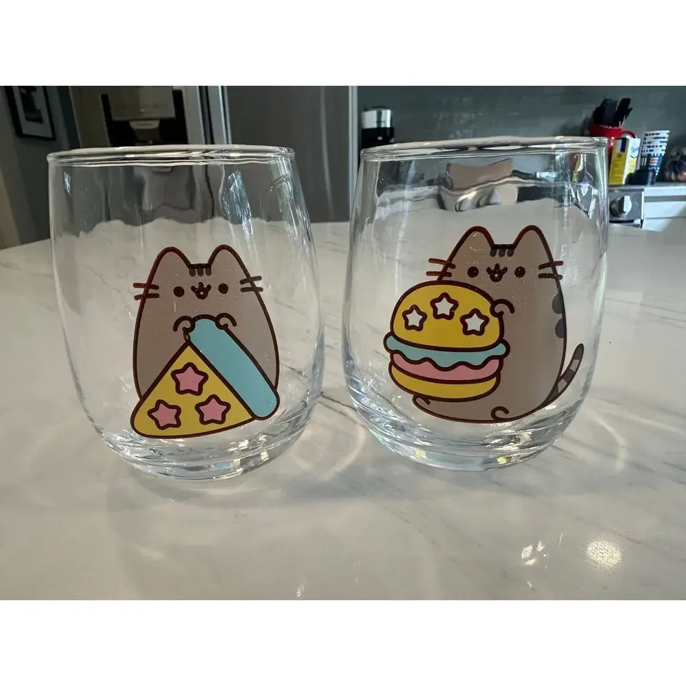 Pusheen Box Exclusive Winter 2020 Stemless Glasses Pizza Burger Snack Tumblers
